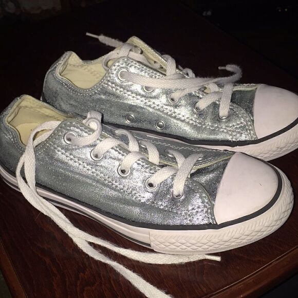 Kids converse size 2 grayish blue metallic color - Picture 1 of 8